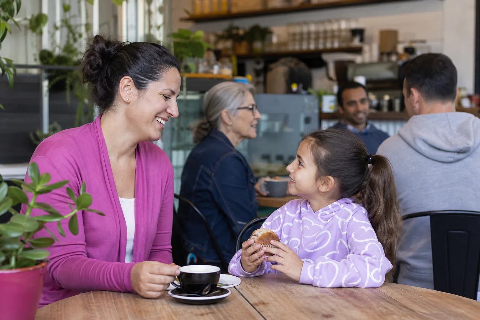 Single parent enjoying a relaxed local date in Mid Glamorgan